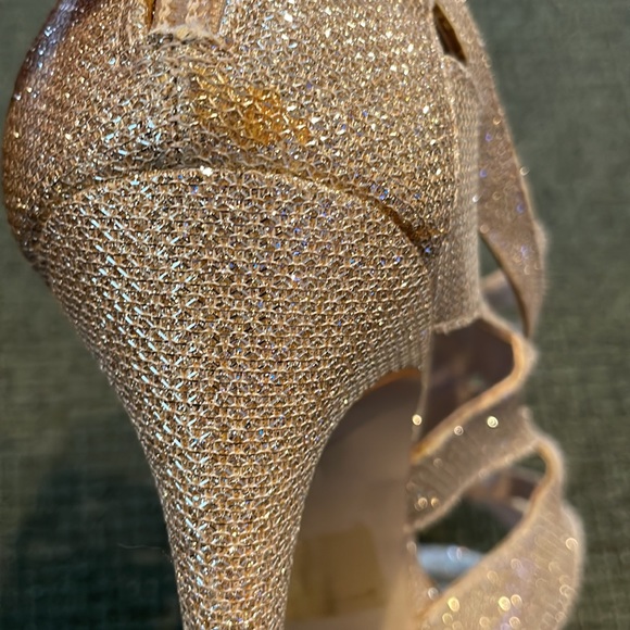 Ever New gold sparkle open toe heels (sz 40) - Picture 8 of 8
